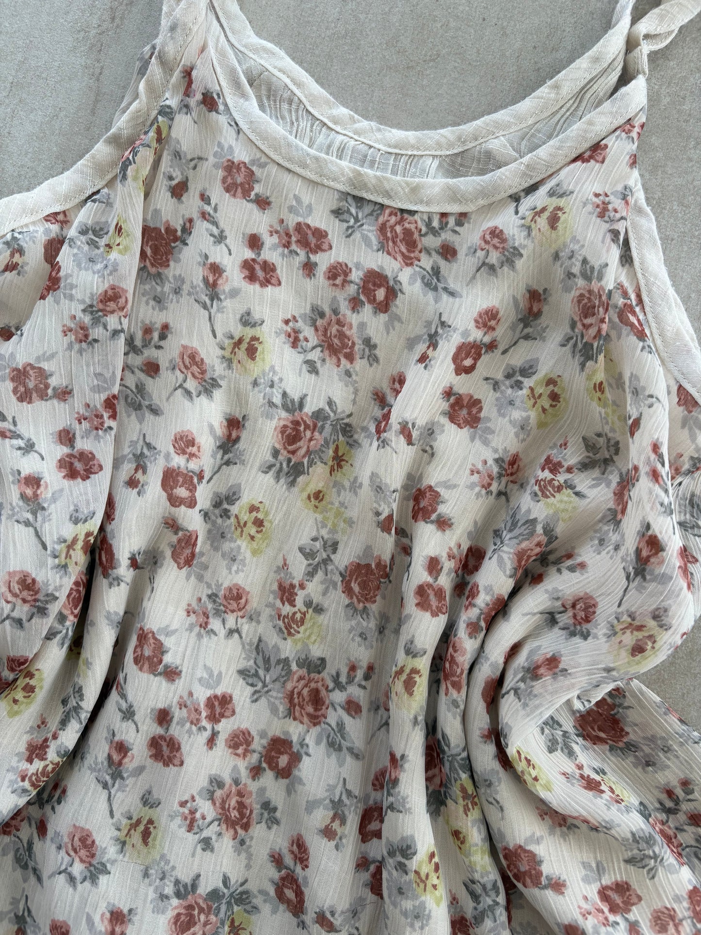 00's White Floral Cami