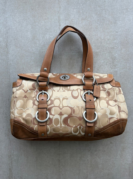 Coach Chelsea Optic Signature Turnlock Satchel