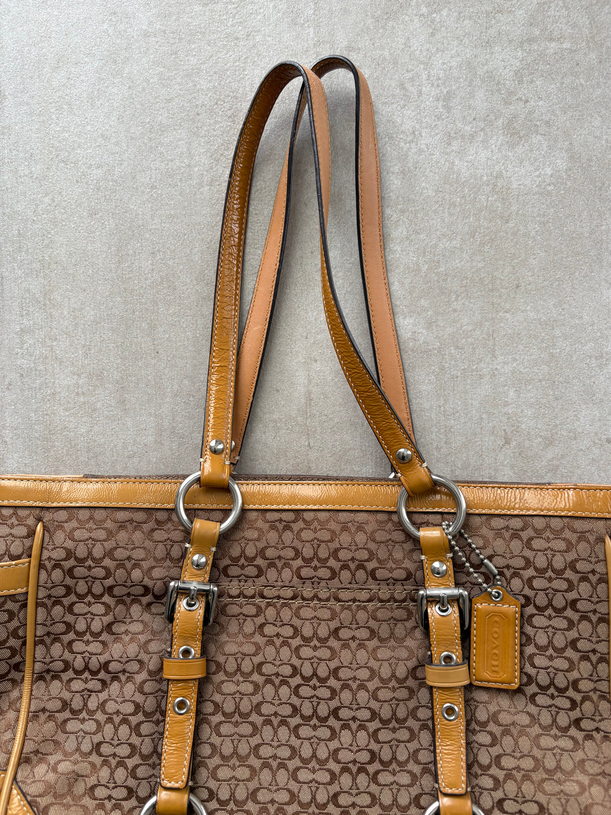 Coach Signature Brown Jacquard Gallery Tote