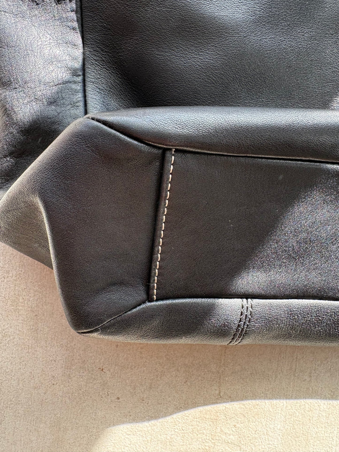Coach Black Leather Tote Bag
