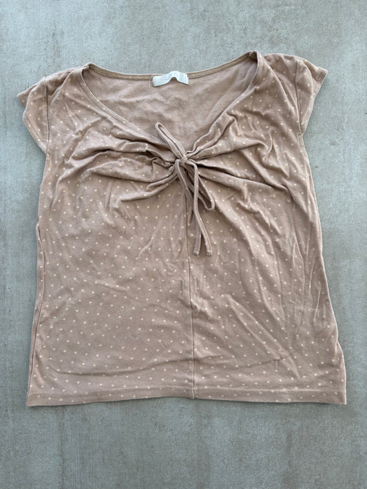 00's Light Pink Polka Dot Short Sleeve