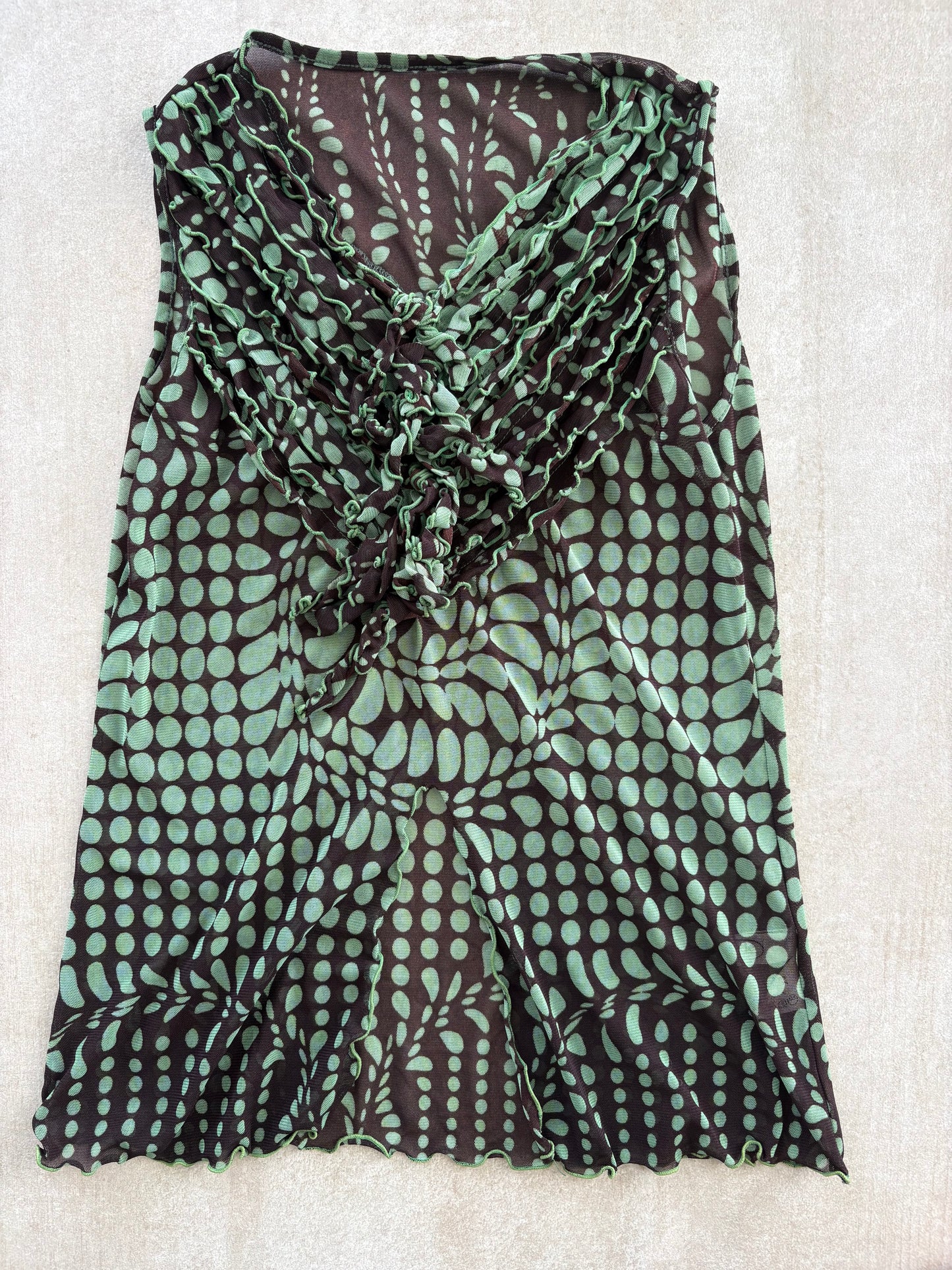 00's Green Polka Dot Sleeveless Top