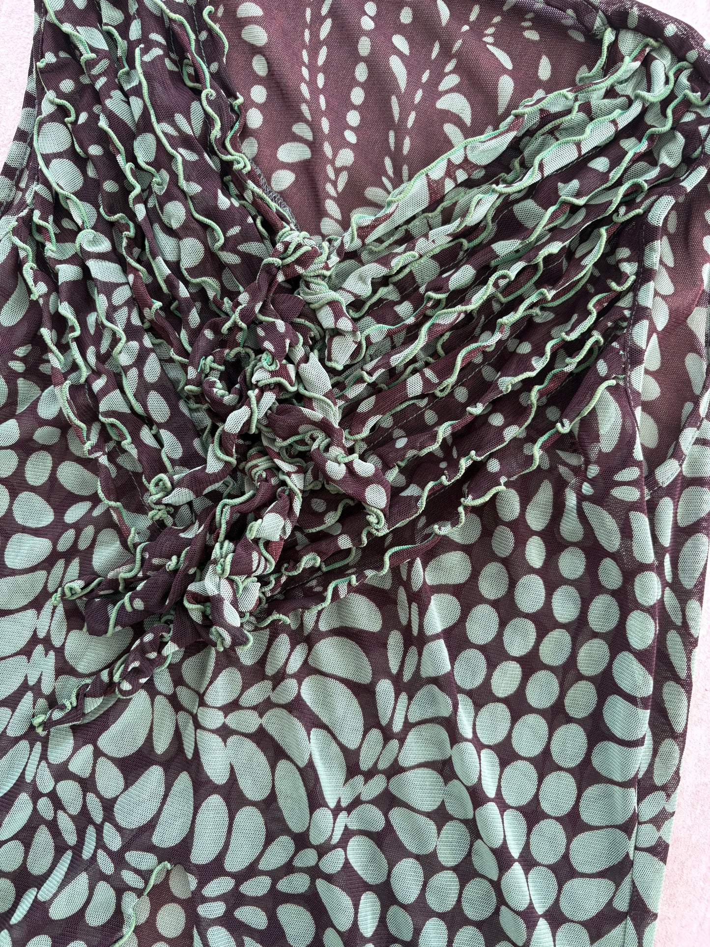 00's Green Polka Dot Sleeveless Top
