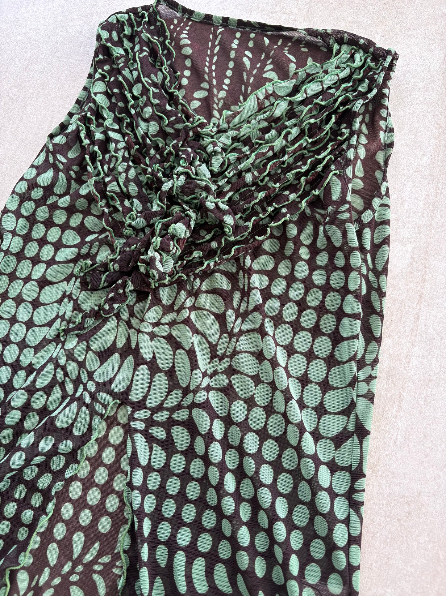 00's Green Polka Dot Sleeveless Top