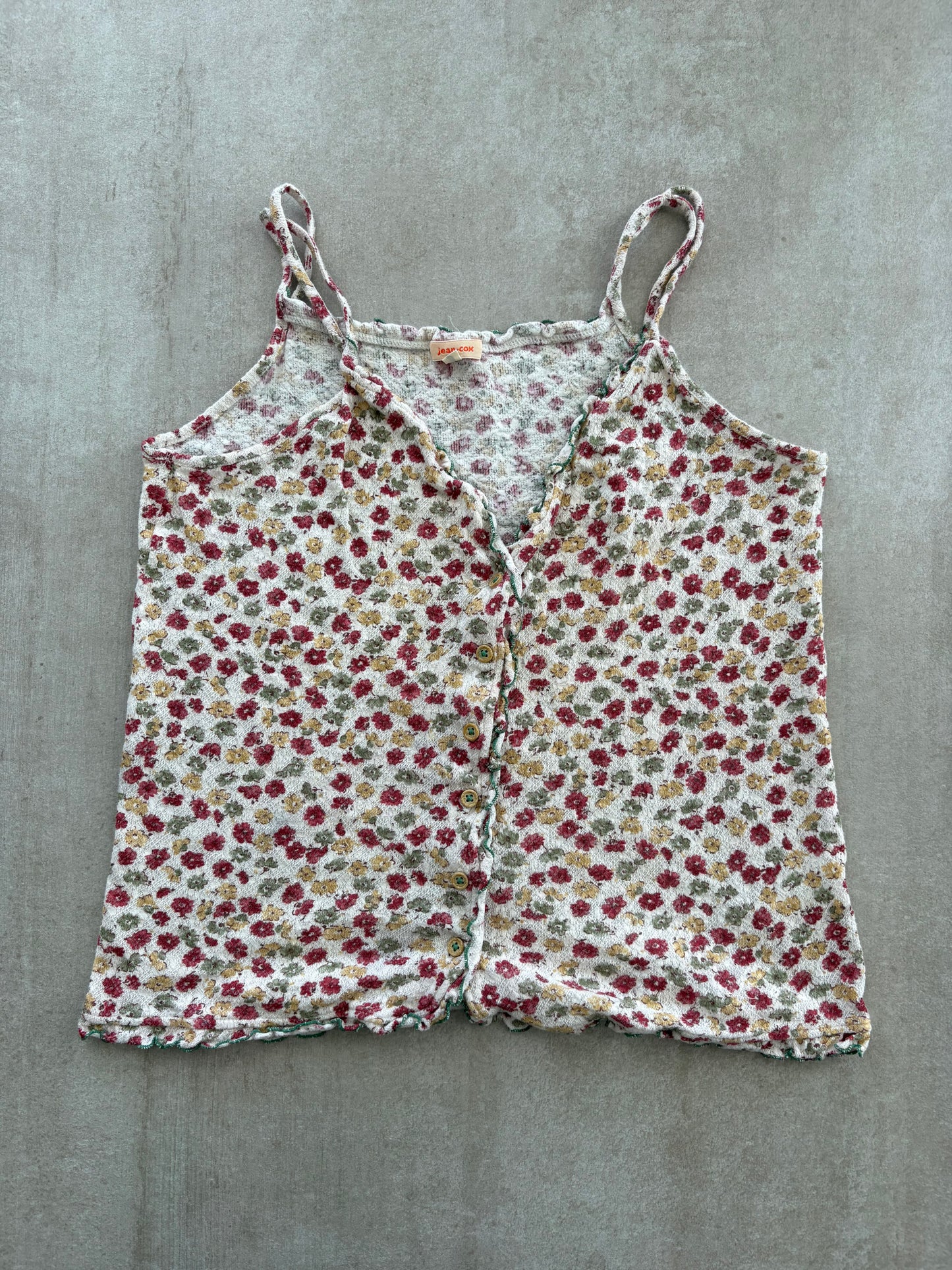00's White Floral Cami