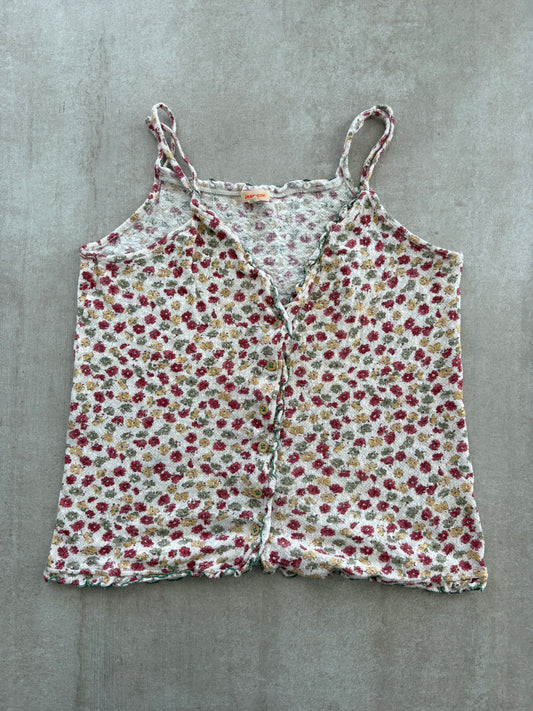 00's White Floral Cami