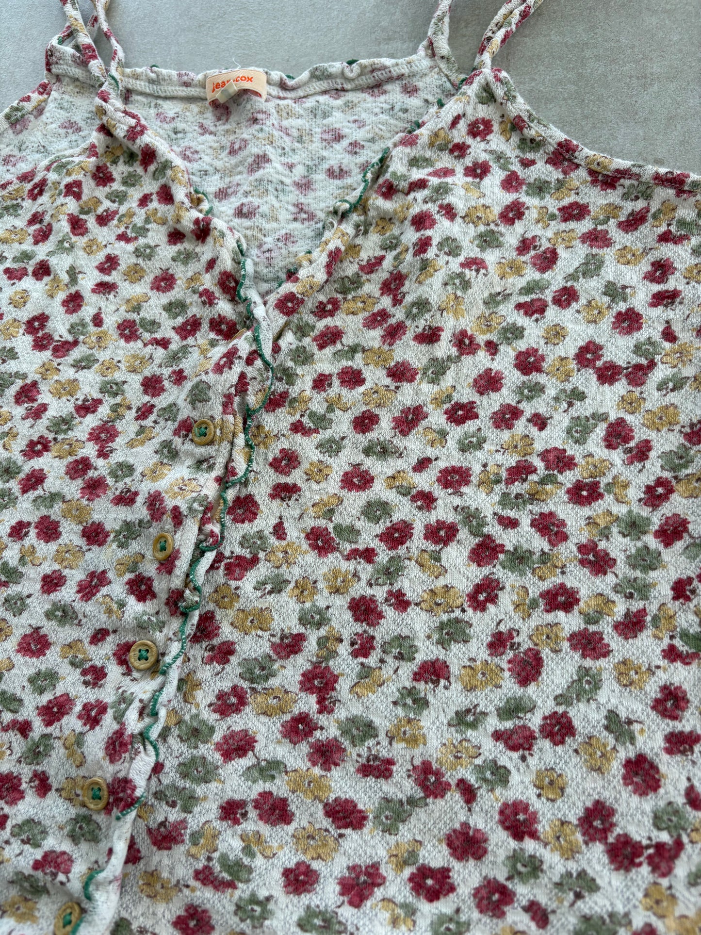 00's White Floral Cami