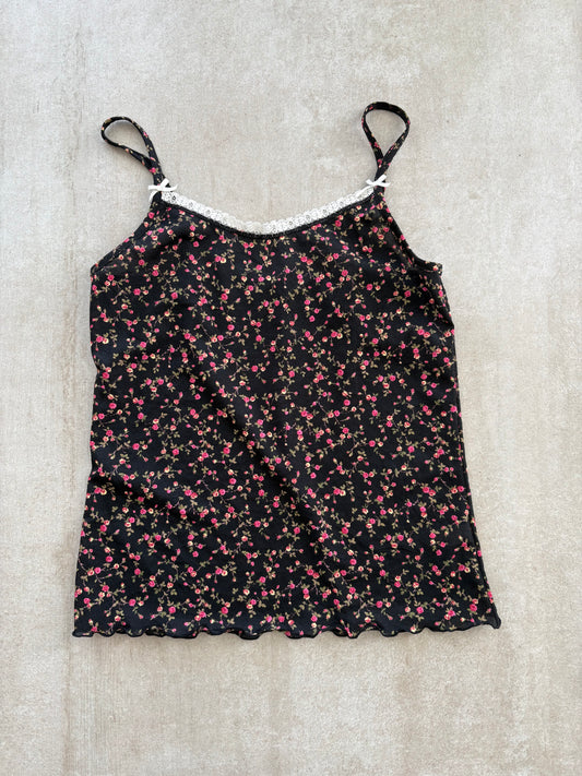 00's Floral Cami w/ White Lace