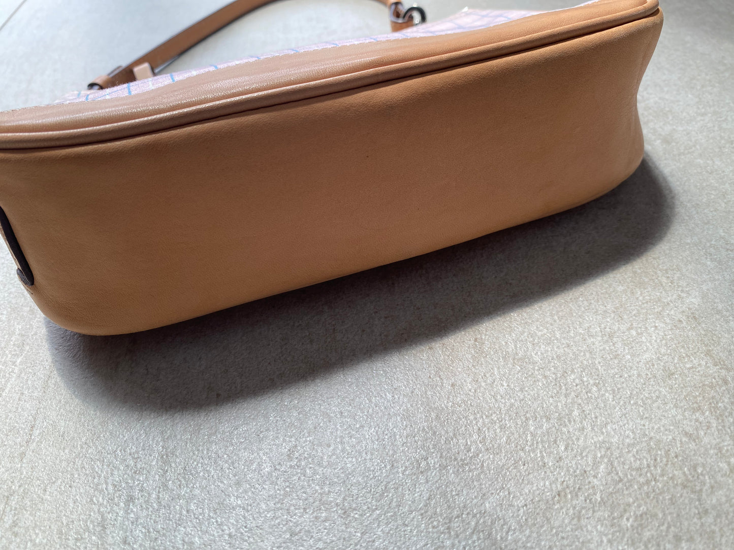 *SUPER RARE Coach Pink Plaid Canvas and Leather Demi Bag