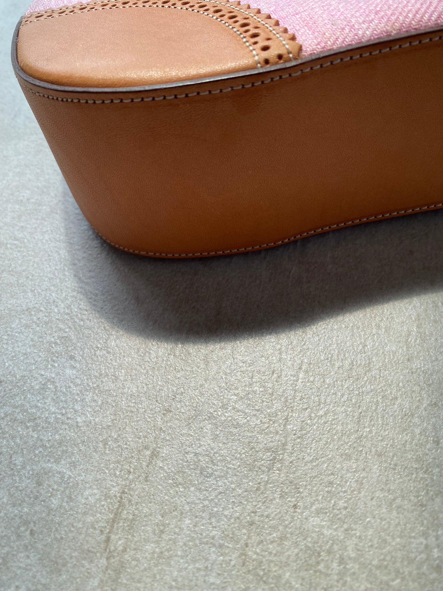 Y2K Vintage Coach Girlie Herringbone Mini Hobo Pink Shoulder Bag
