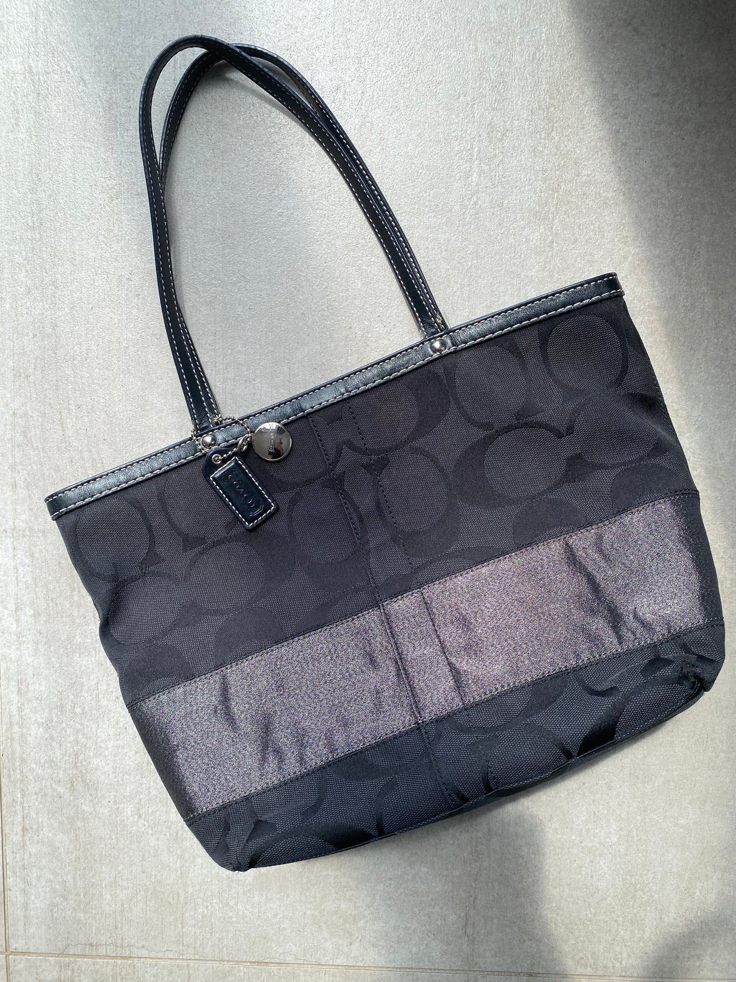 Coach Black and Silver Tote Bag