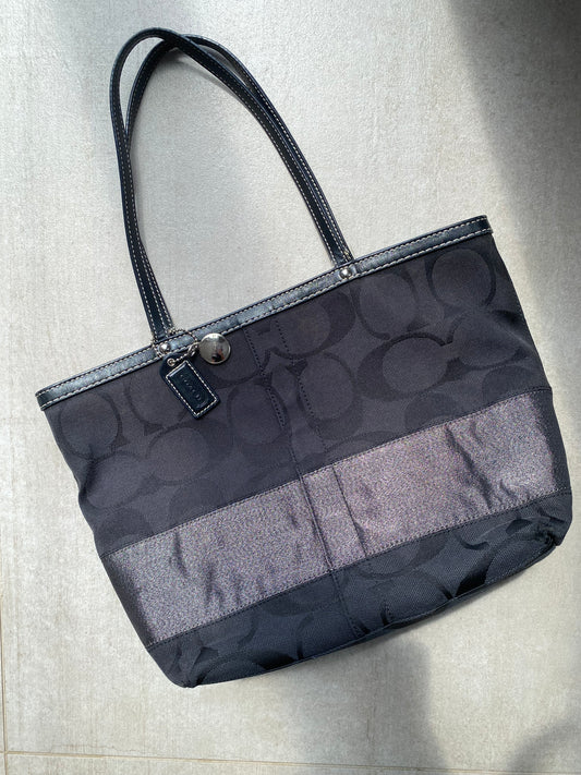 Coach Black and Silver Tote Bag