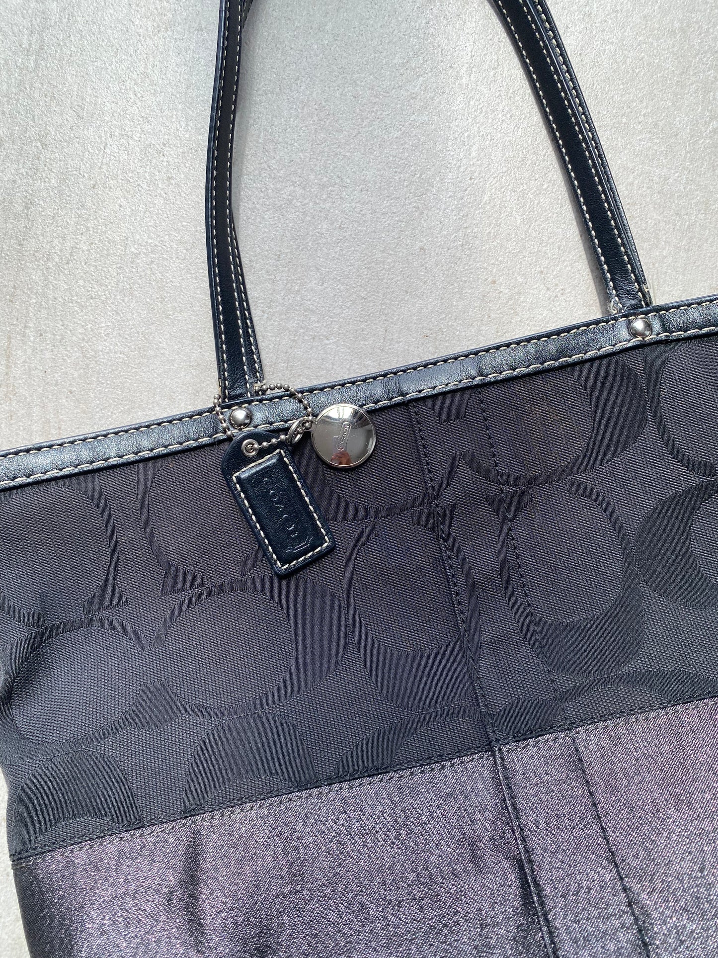 Coach Black and Silver Tote Bag