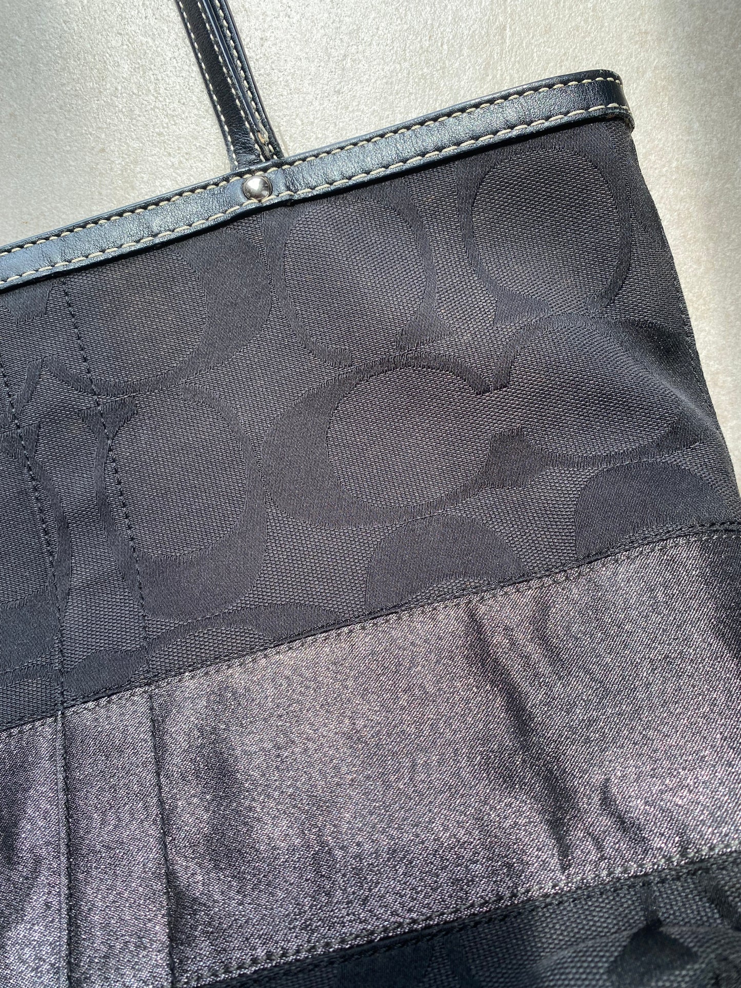 Coach Black and Silver Tote Bag