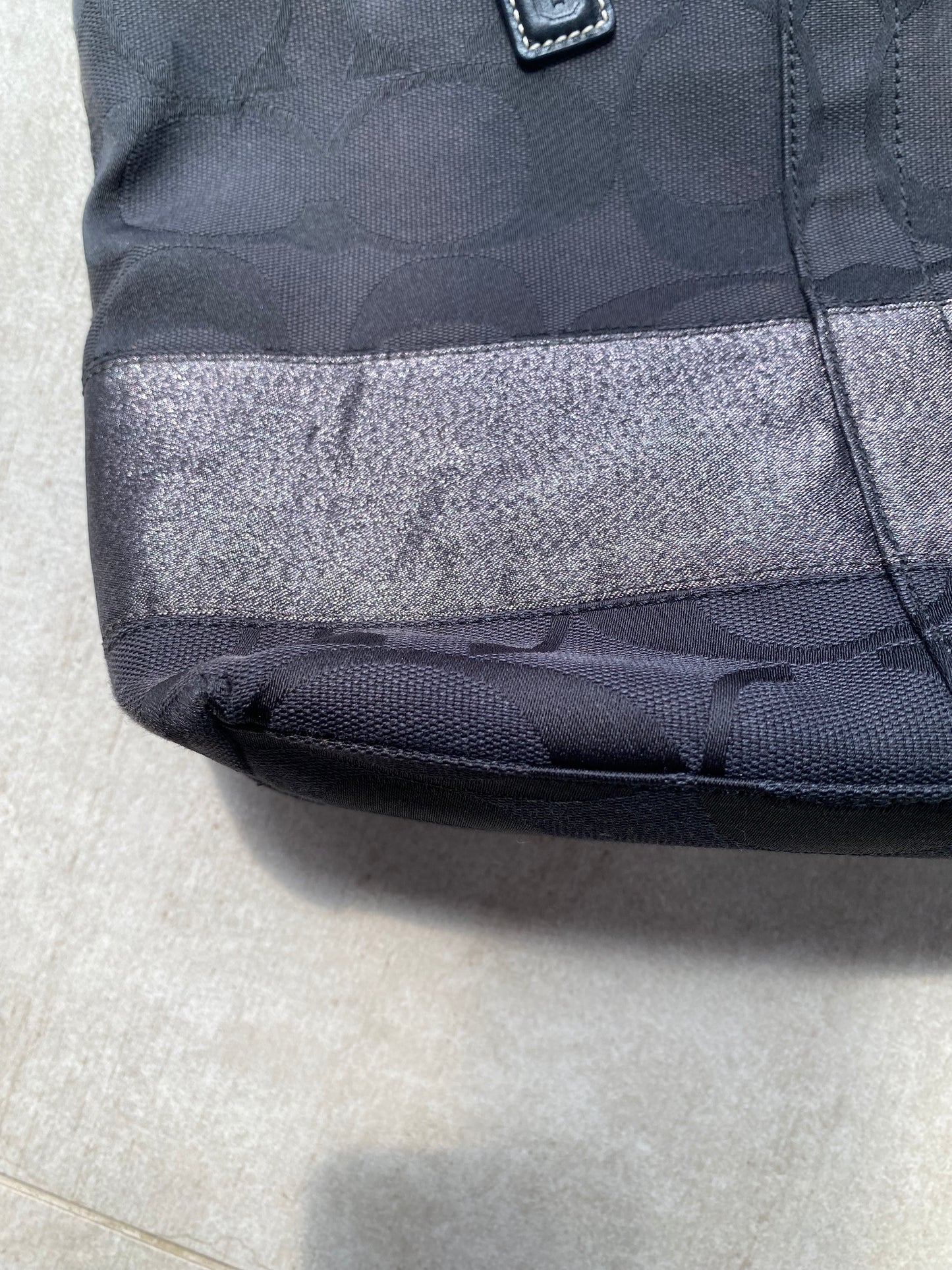 Coach Black and Silver Tote Bag