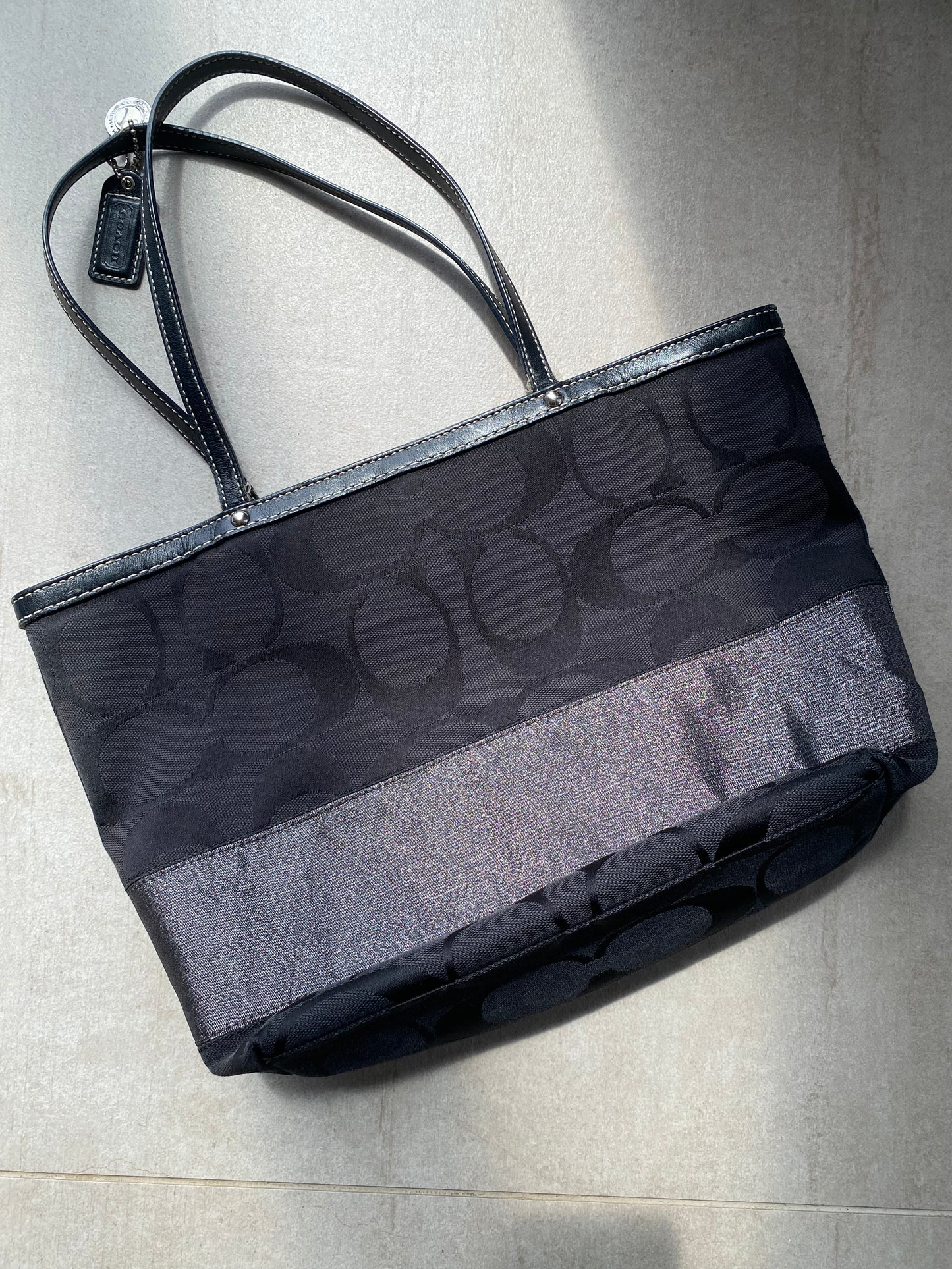 Coach Black and Silver Tote Bag