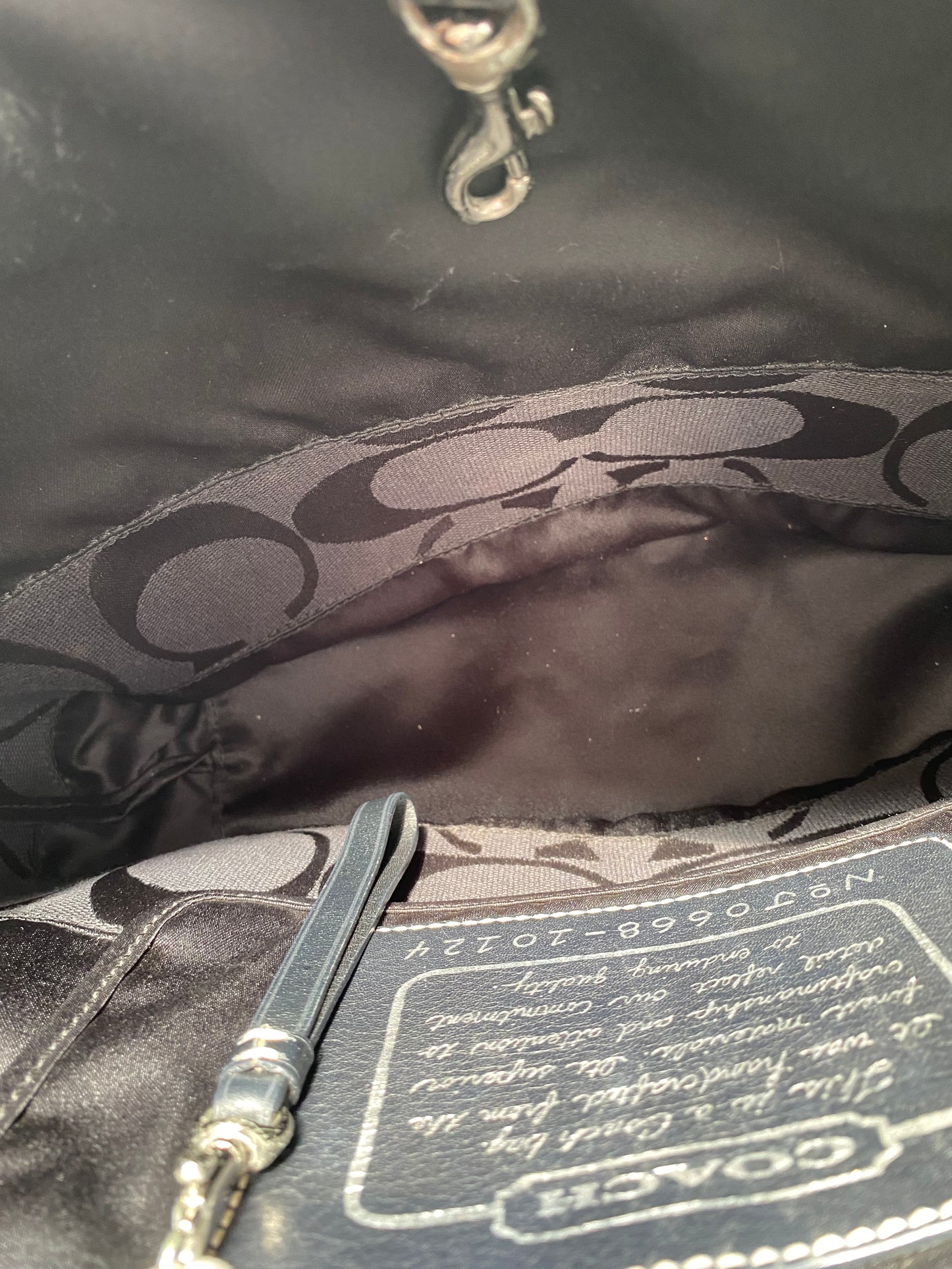 Coach Black and Silver Tote Bag