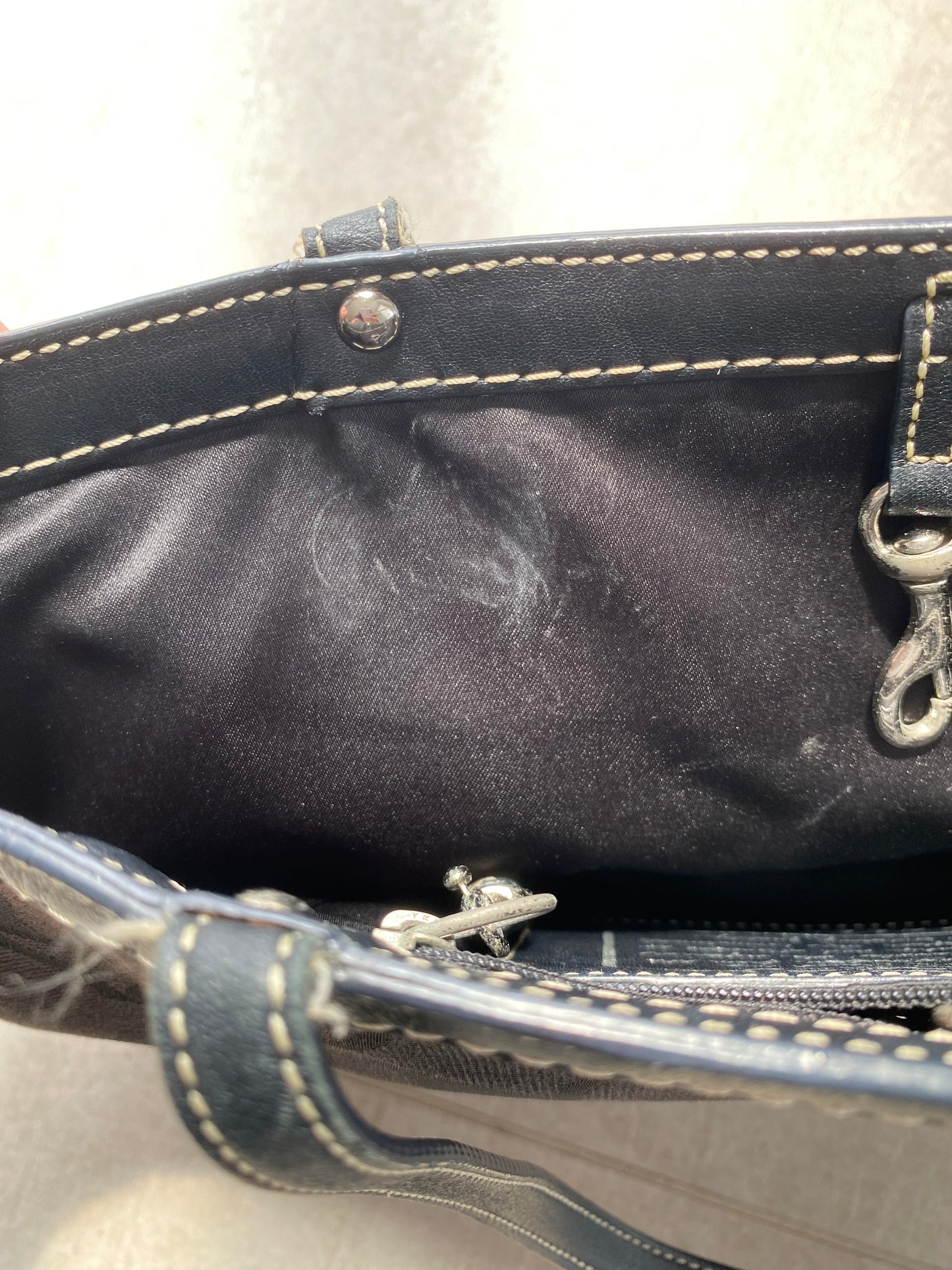 Coach Black and Silver Tote Bag