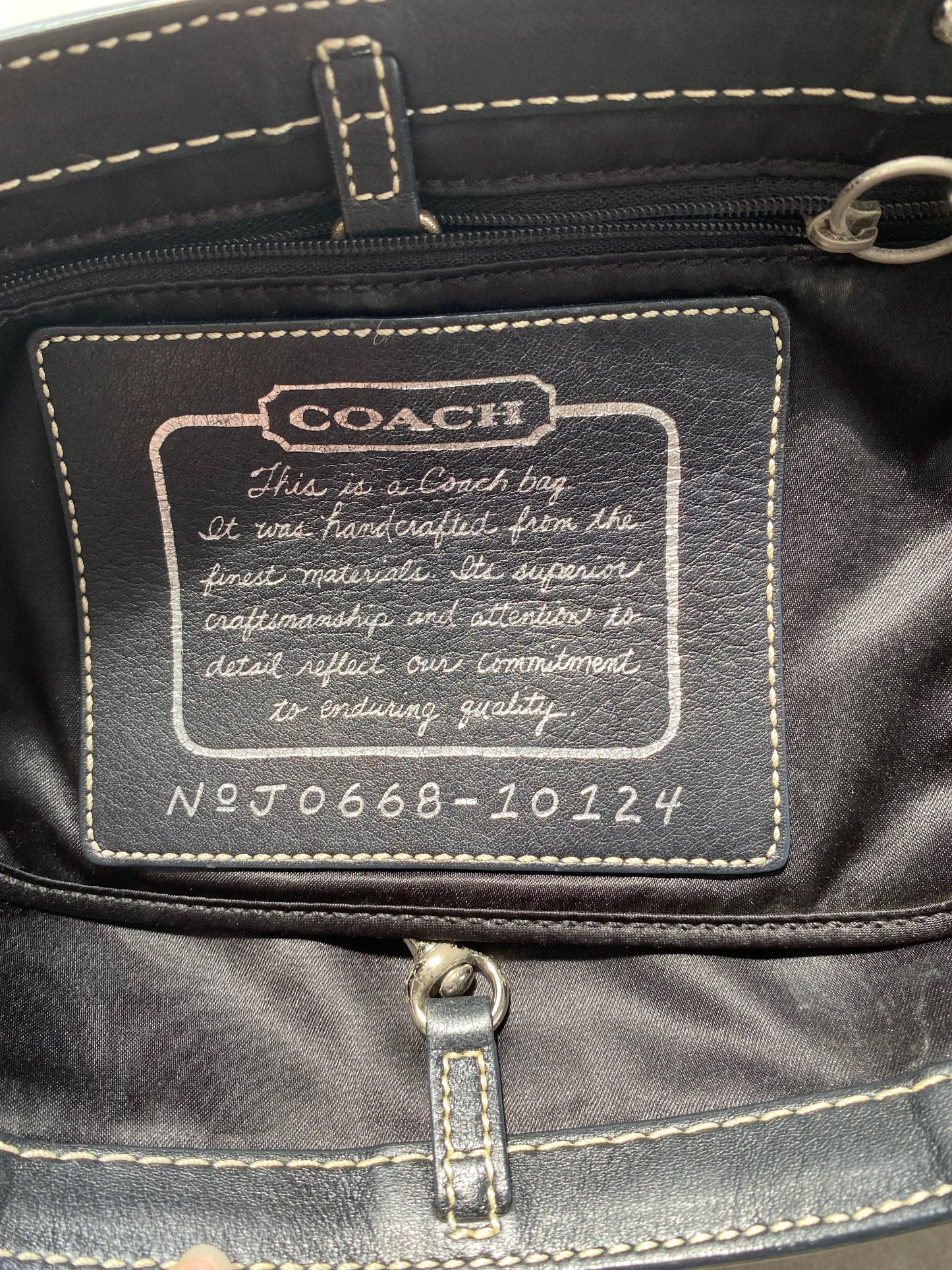 Coach Black and Silver Tote Bag