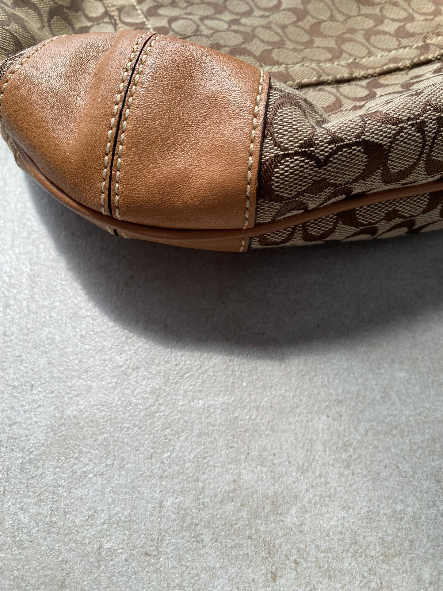 Coach Brown Signature Canvas Shoulder Bag
