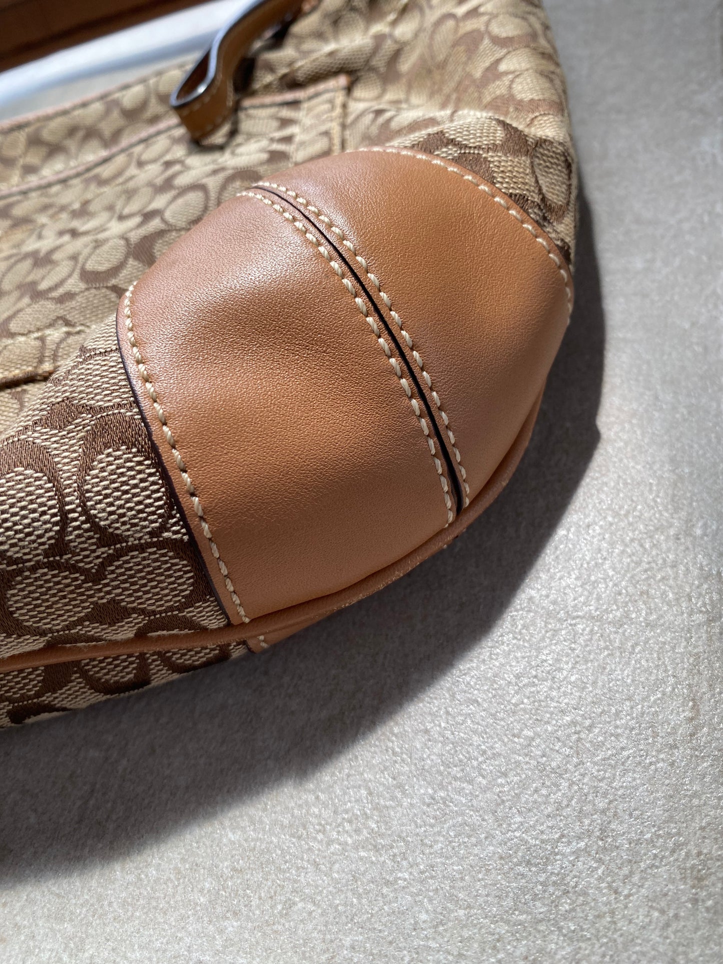 Coach Brown Signature Canvas Shoulder Bag