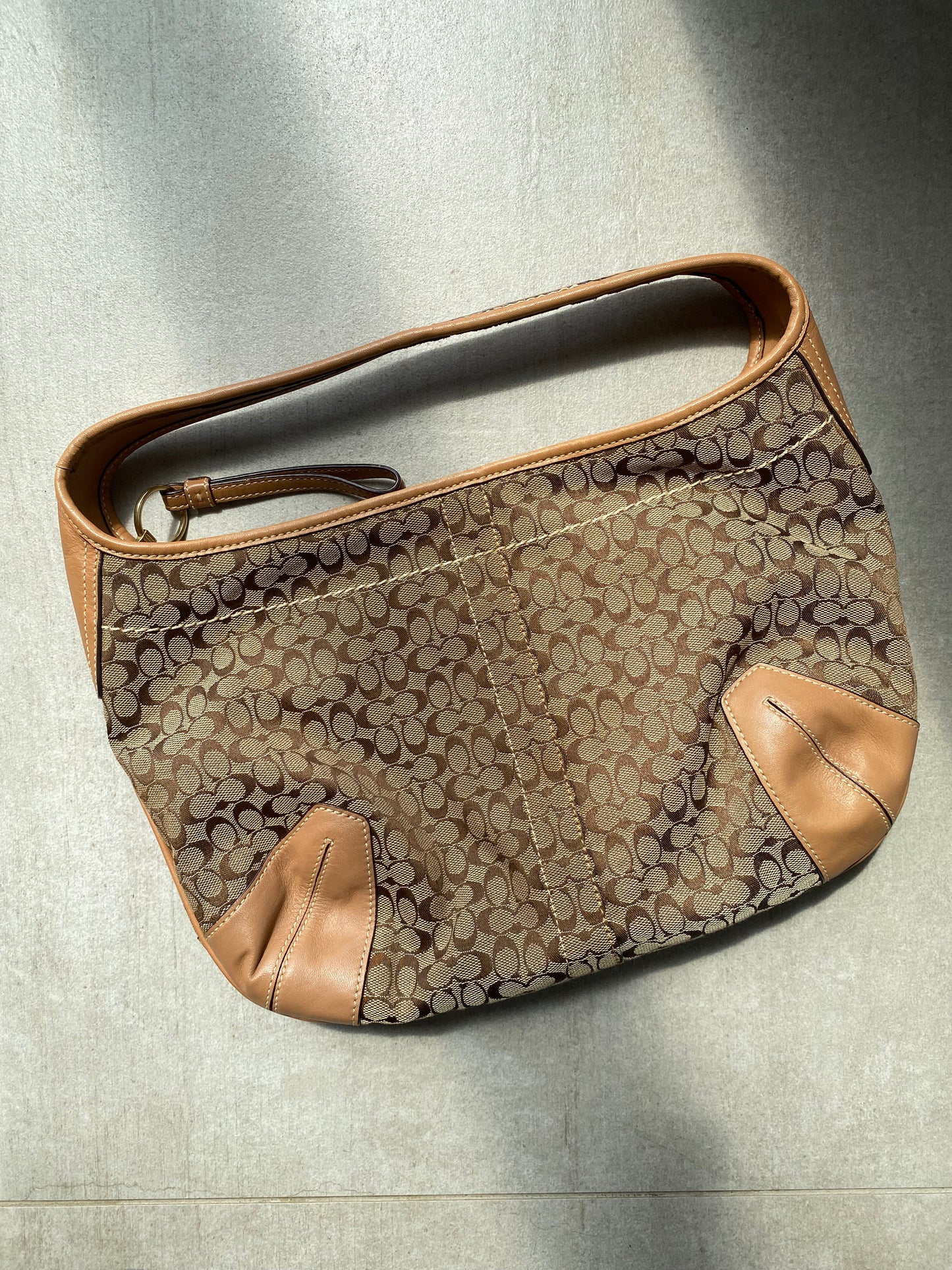 Coach Brown Signature Canvas Shoulder Bag