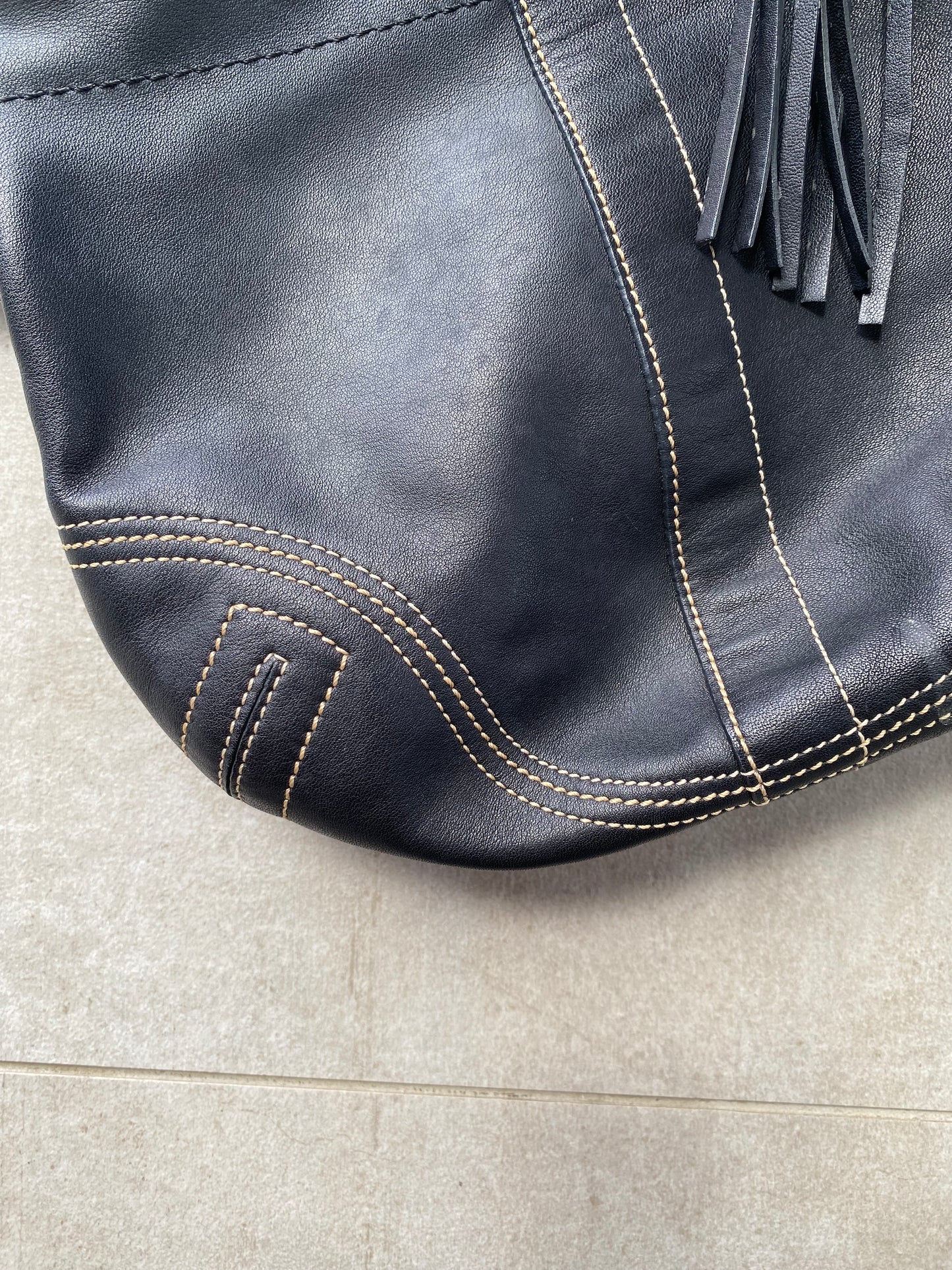 Vintage Coach Black Leather Soho Shoulder Bag