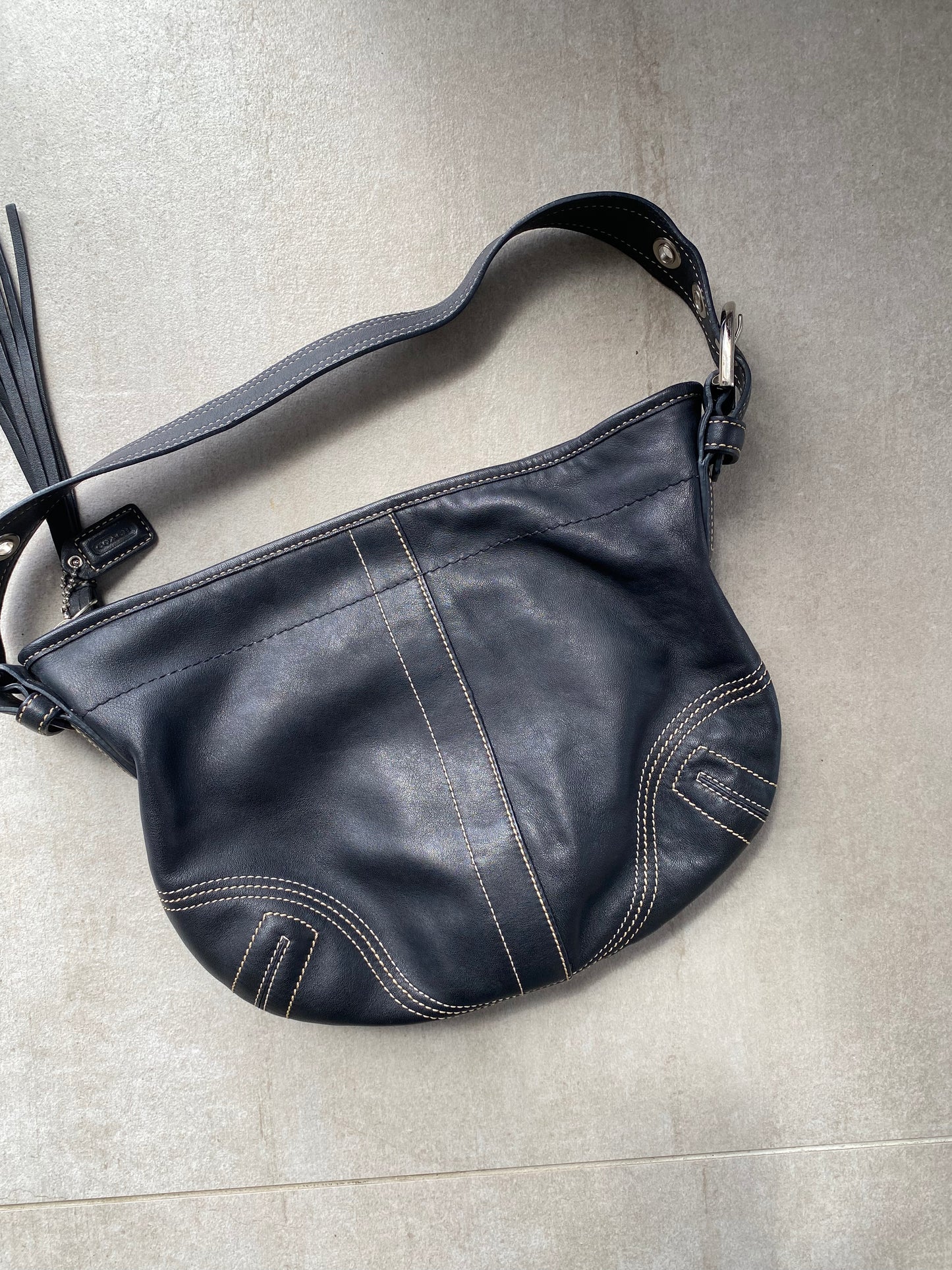 Vintage Coach Black Leather Soho Shoulder Bag