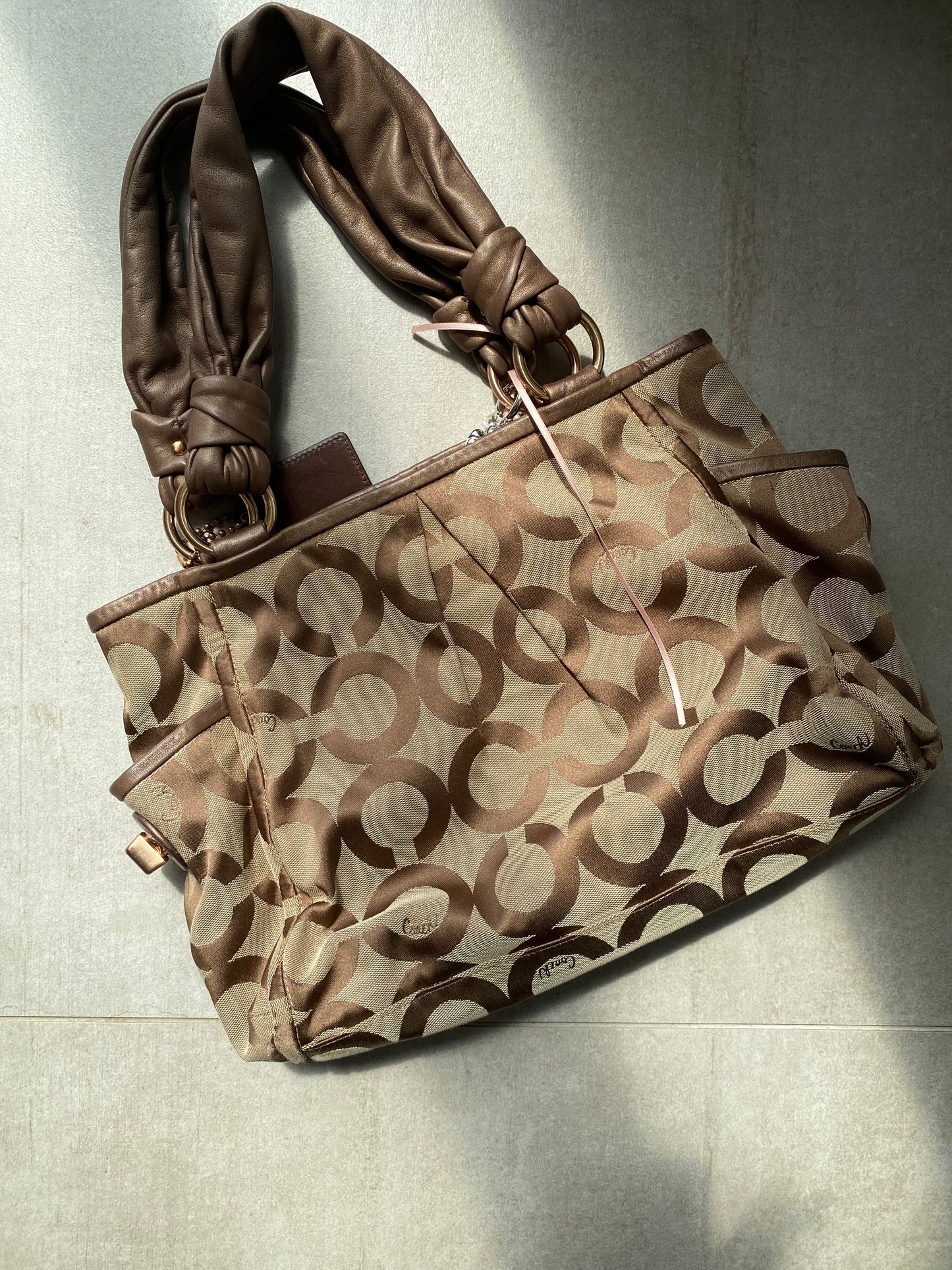 Coach Brown Tote Bag with Leather Handle