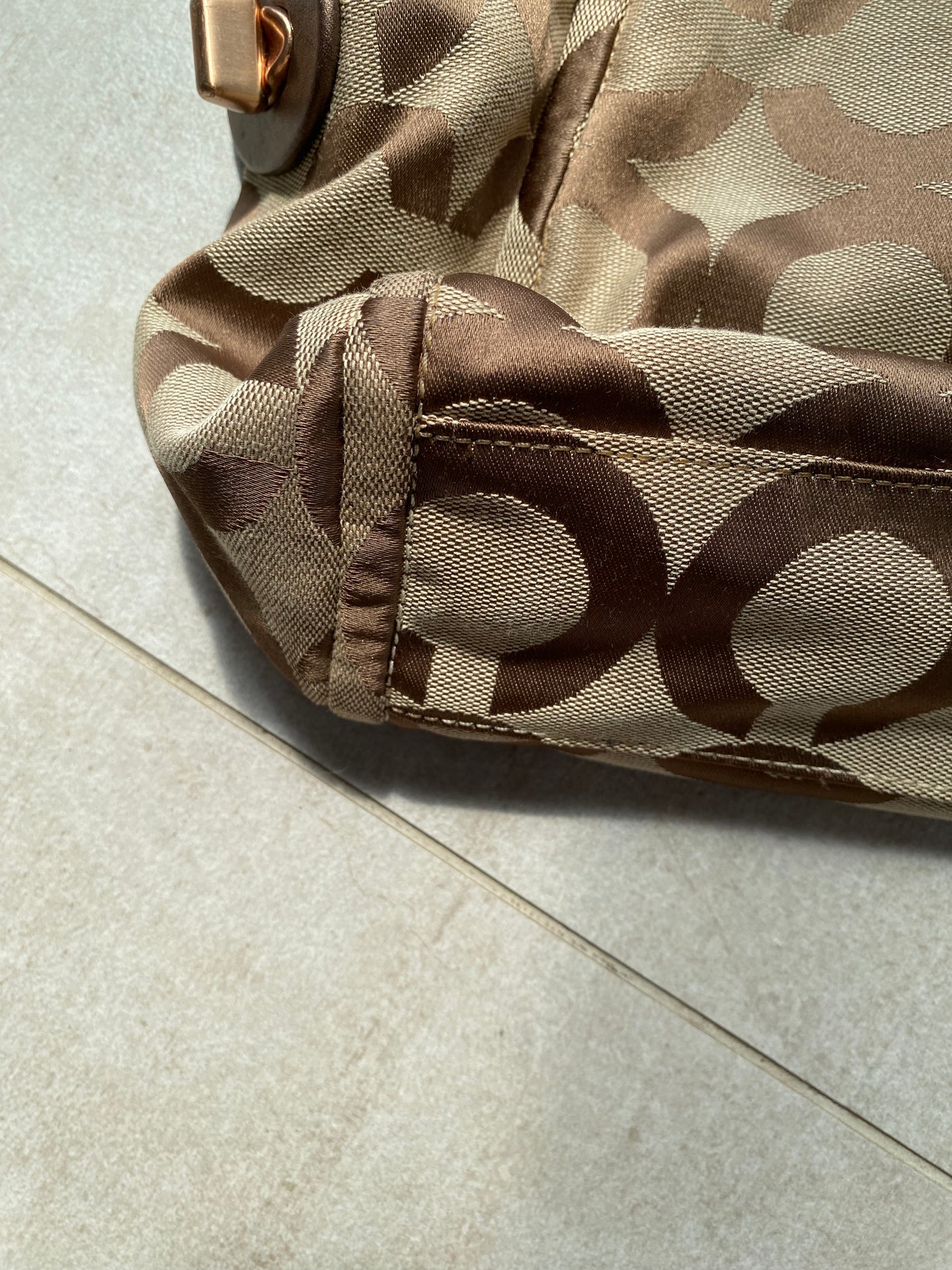 Coach Brown Tote Bag with Leather Handle