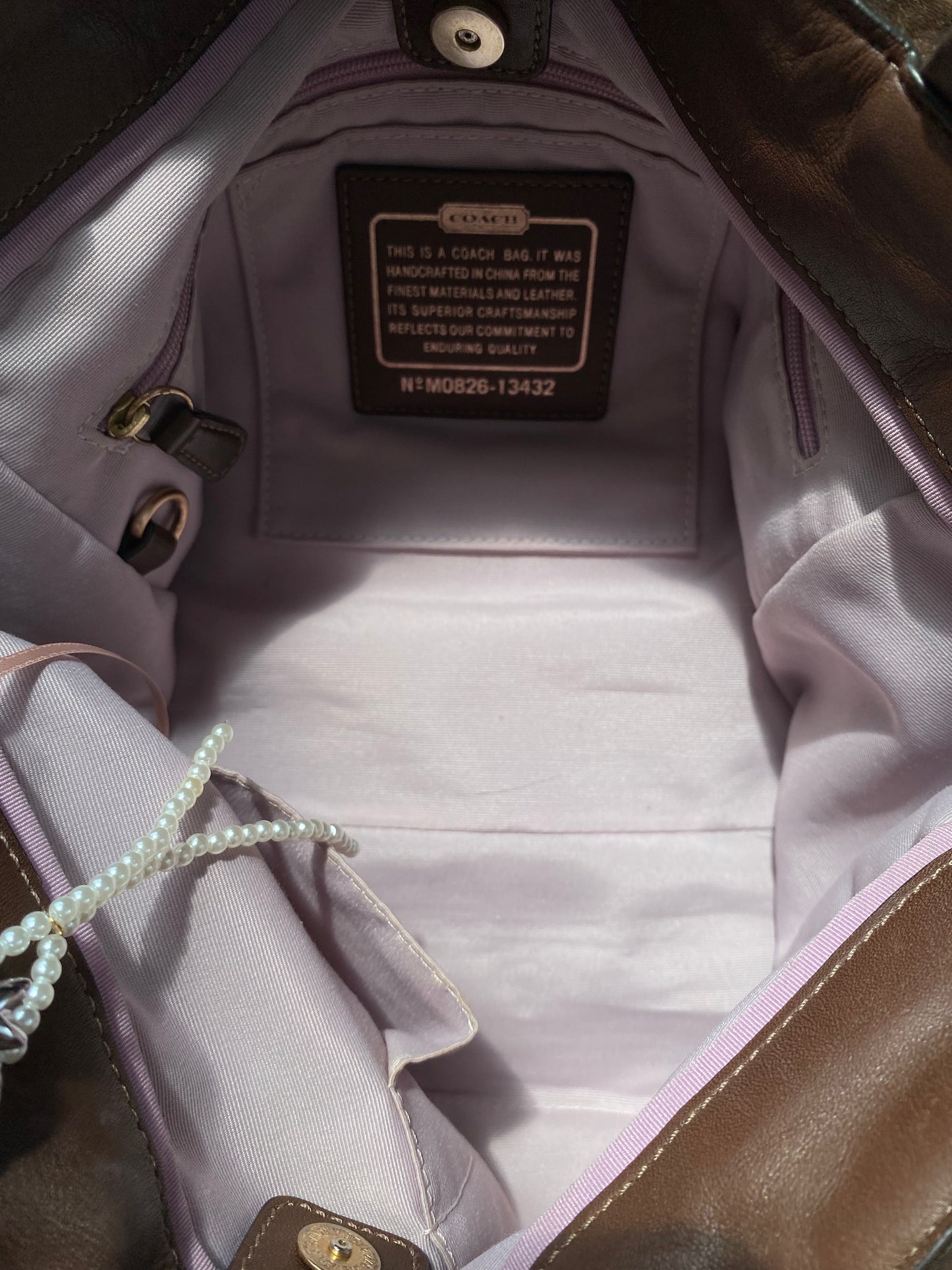 Coach Brown Tote Bag with Leather Handle