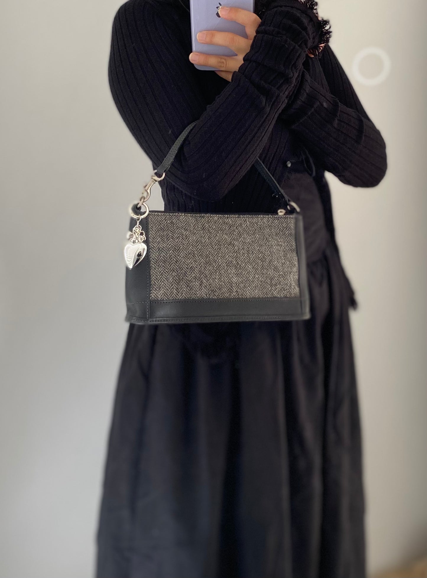 *RARE Coach Bleecker Demi Wool with Leather Bag