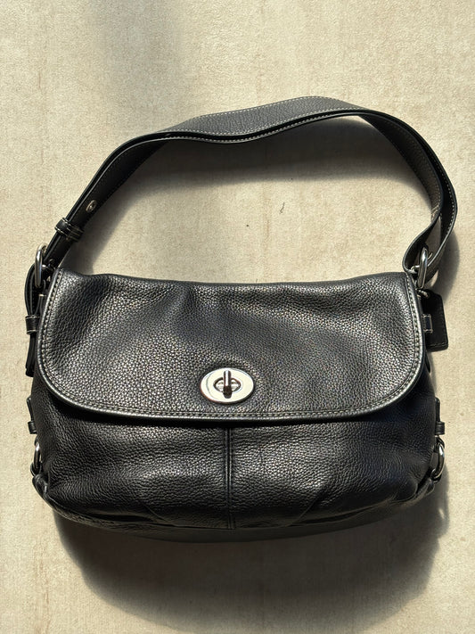 Coach Pebbled Leather Legacy Flap Shoulder Bag