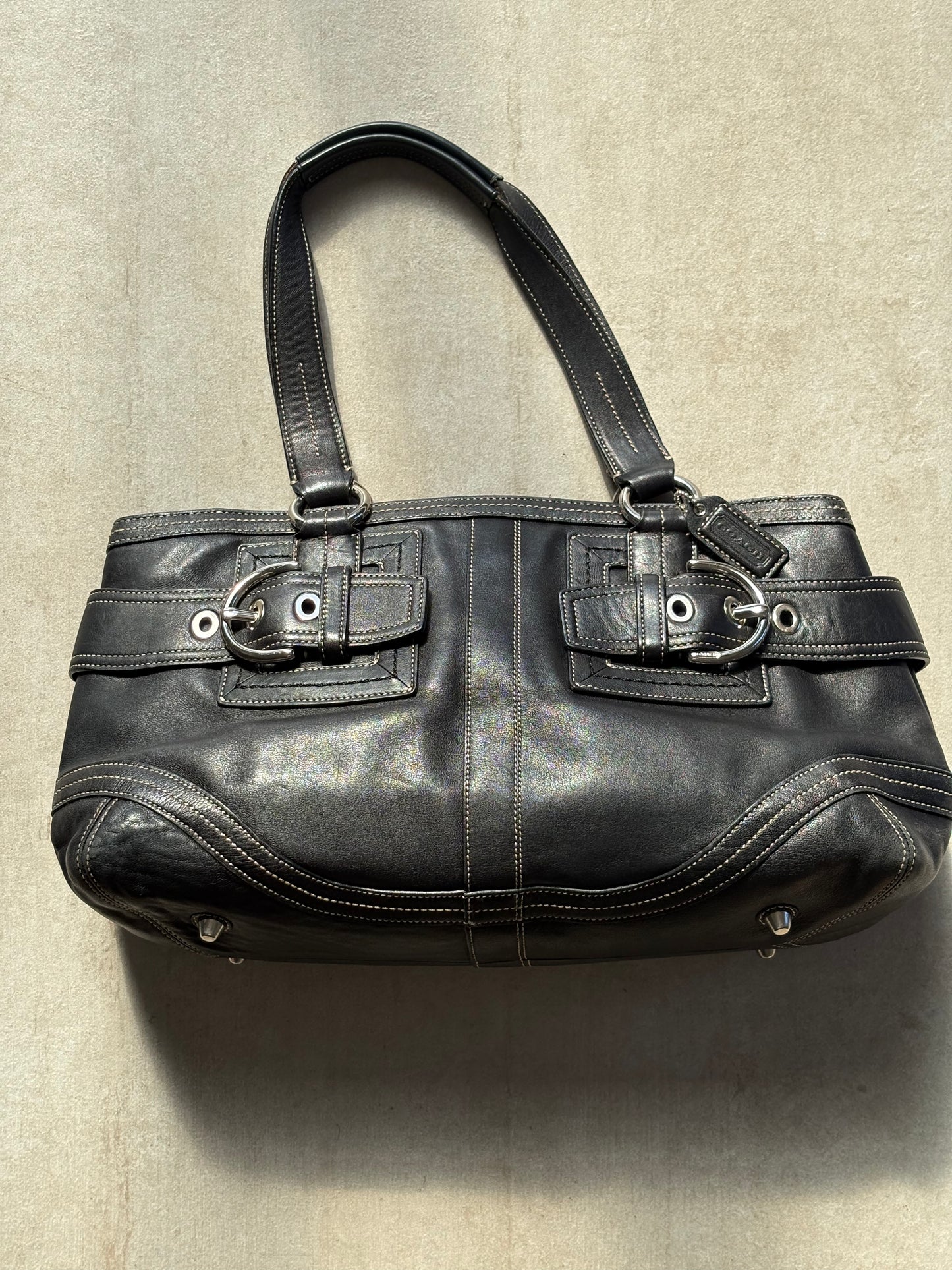 Coach Black Buckle Satchel Bag