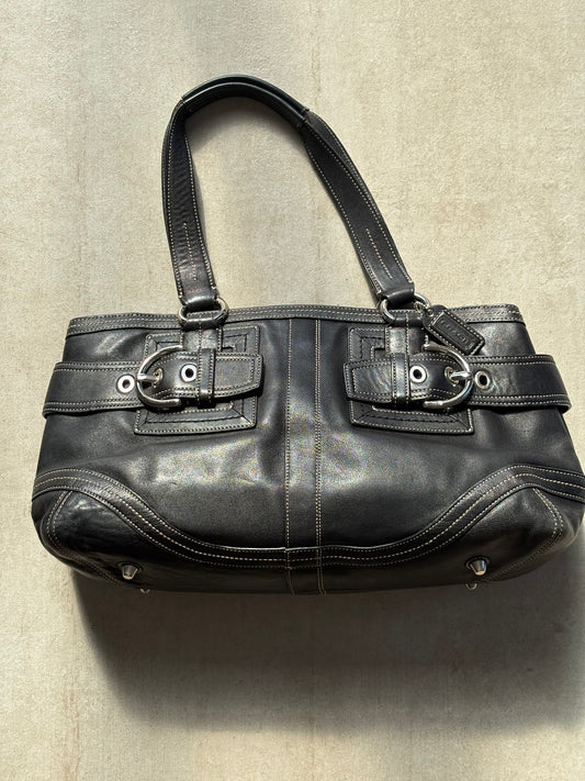 Coach Black Buckle Satchel Bag