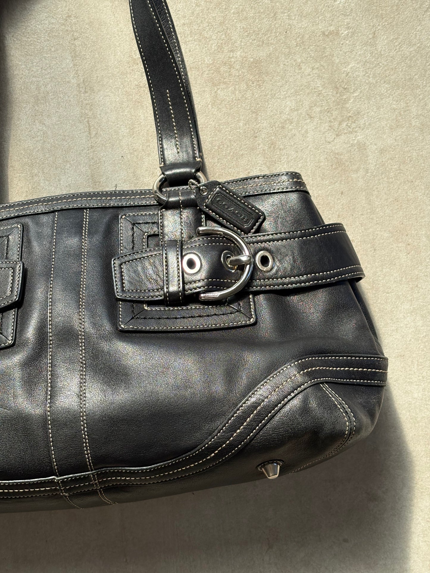 Coach Black Buckle Satchel Bag