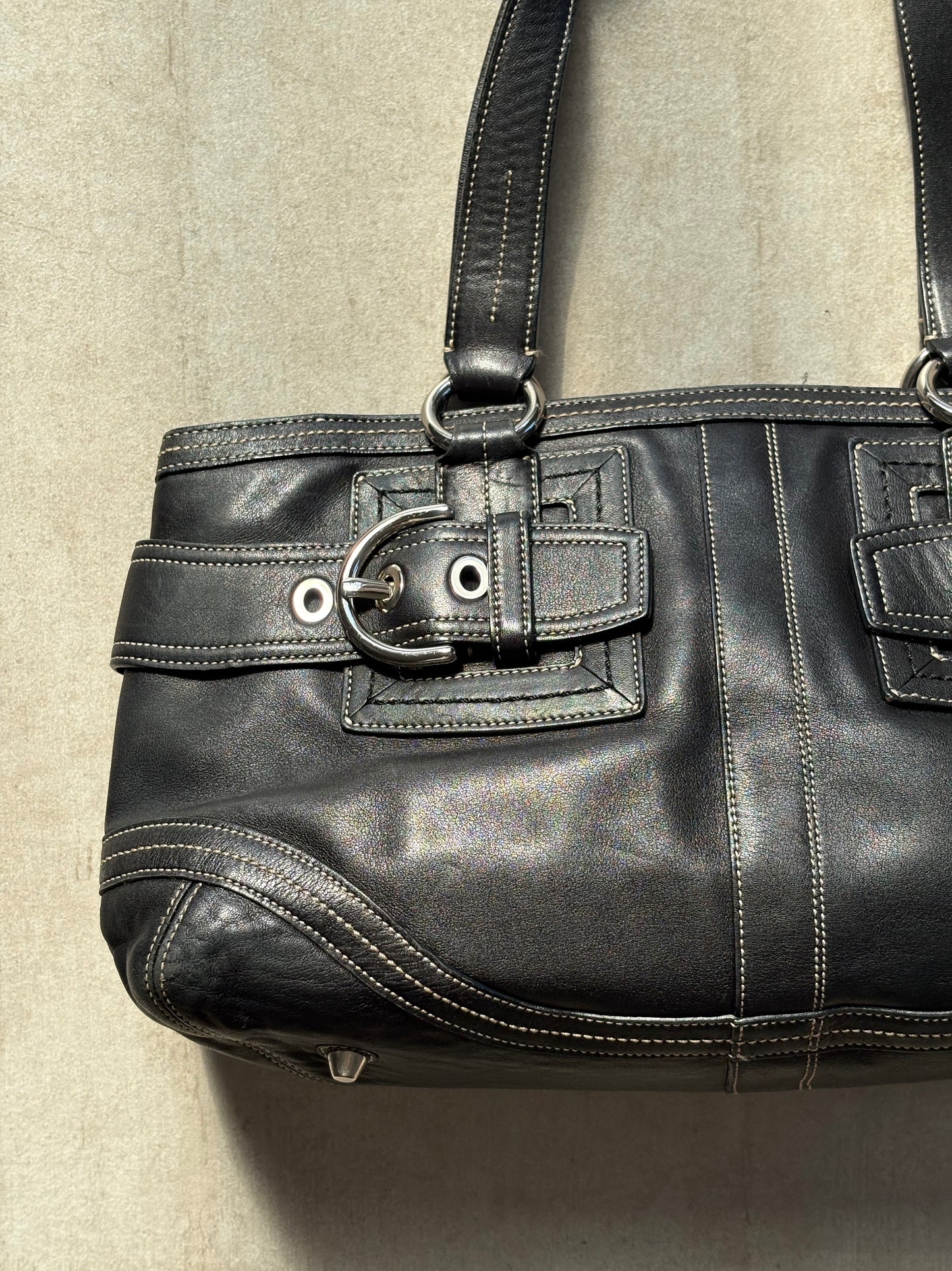 Coach Black Buckle Satchel Bag