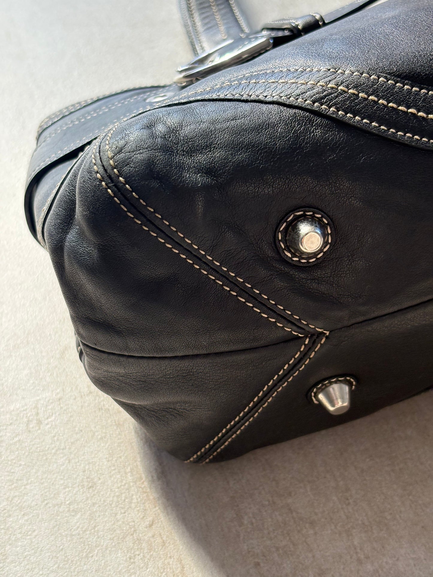 Coach Black Buckle Satchel Bag