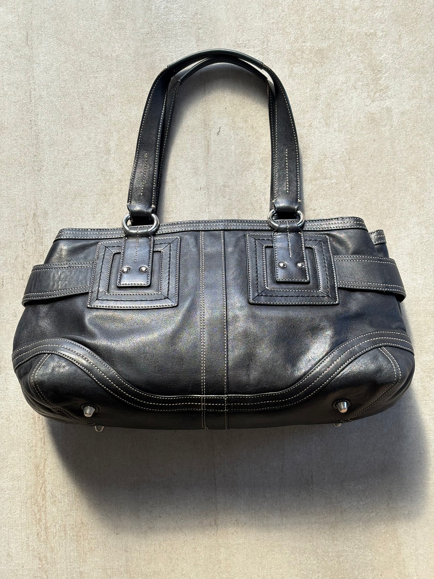 Coach Black Buckle Satchel Bag