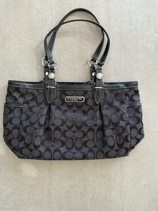Coach Black Signature Canvas Tote Bag