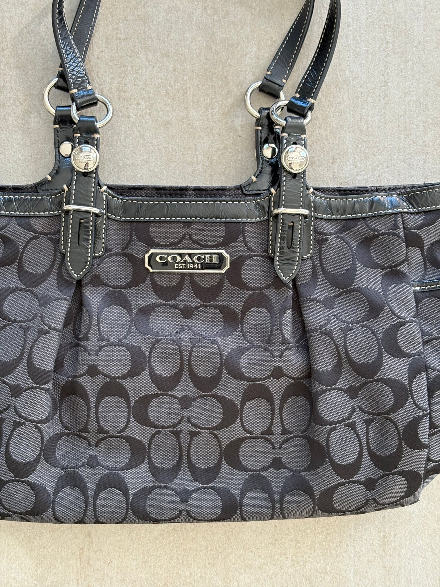 Coach Black Signature Canvas Tote Bag