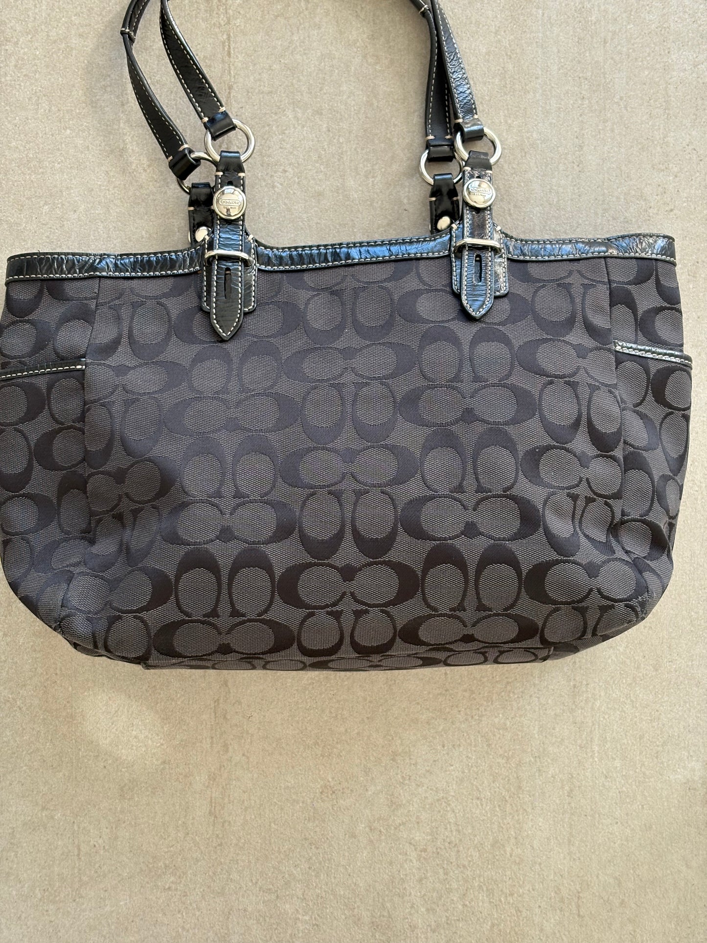Coach Black Signature Canvas Tote Bag