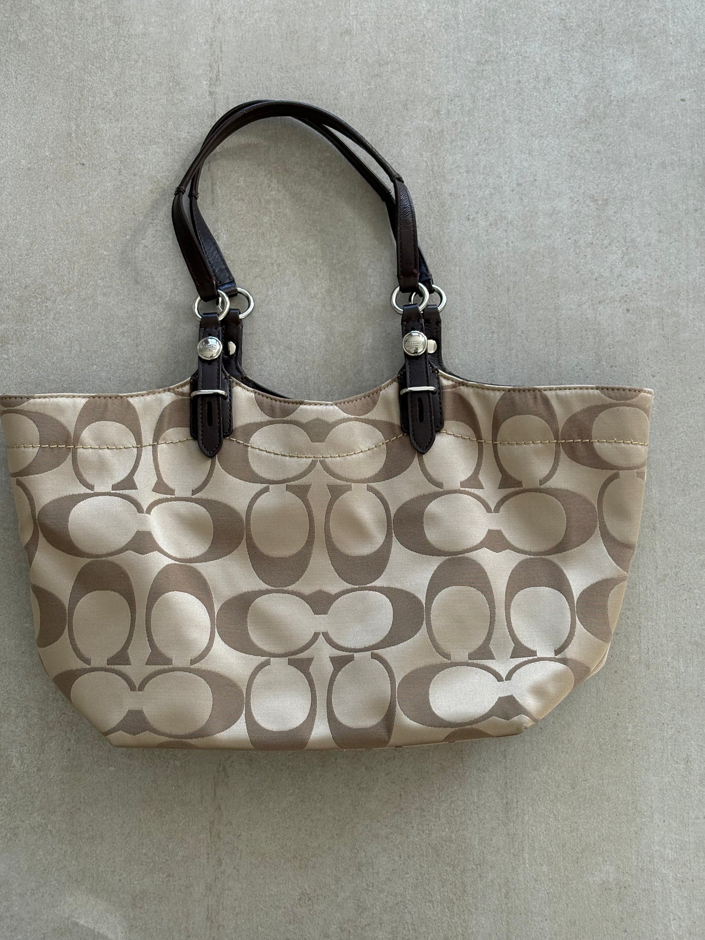 Coach Sateen Jacquard Signature Tote Bag