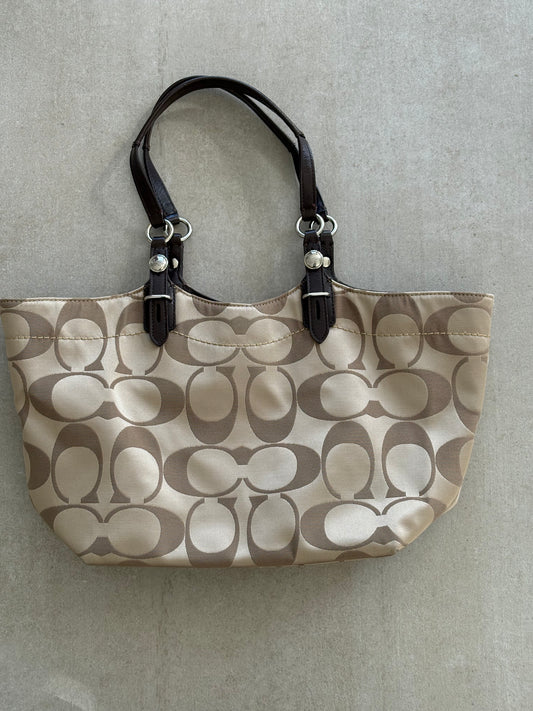 Coach Sateen Jacquard Signature Tote Bag