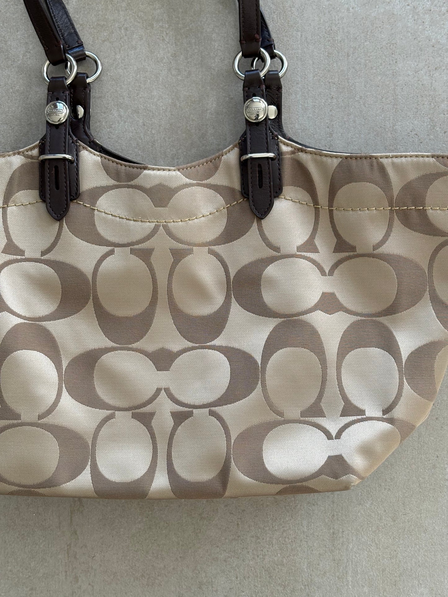 Coach Sateen Jacquard Signature Tote Bag