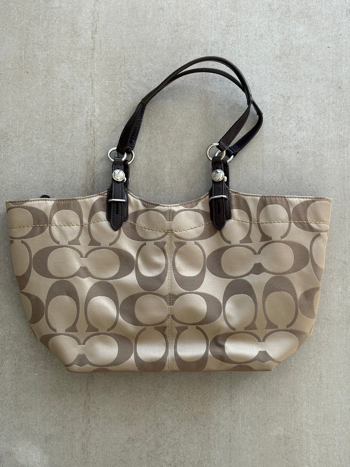 Coach Sateen Jacquard Signature Tote Bag