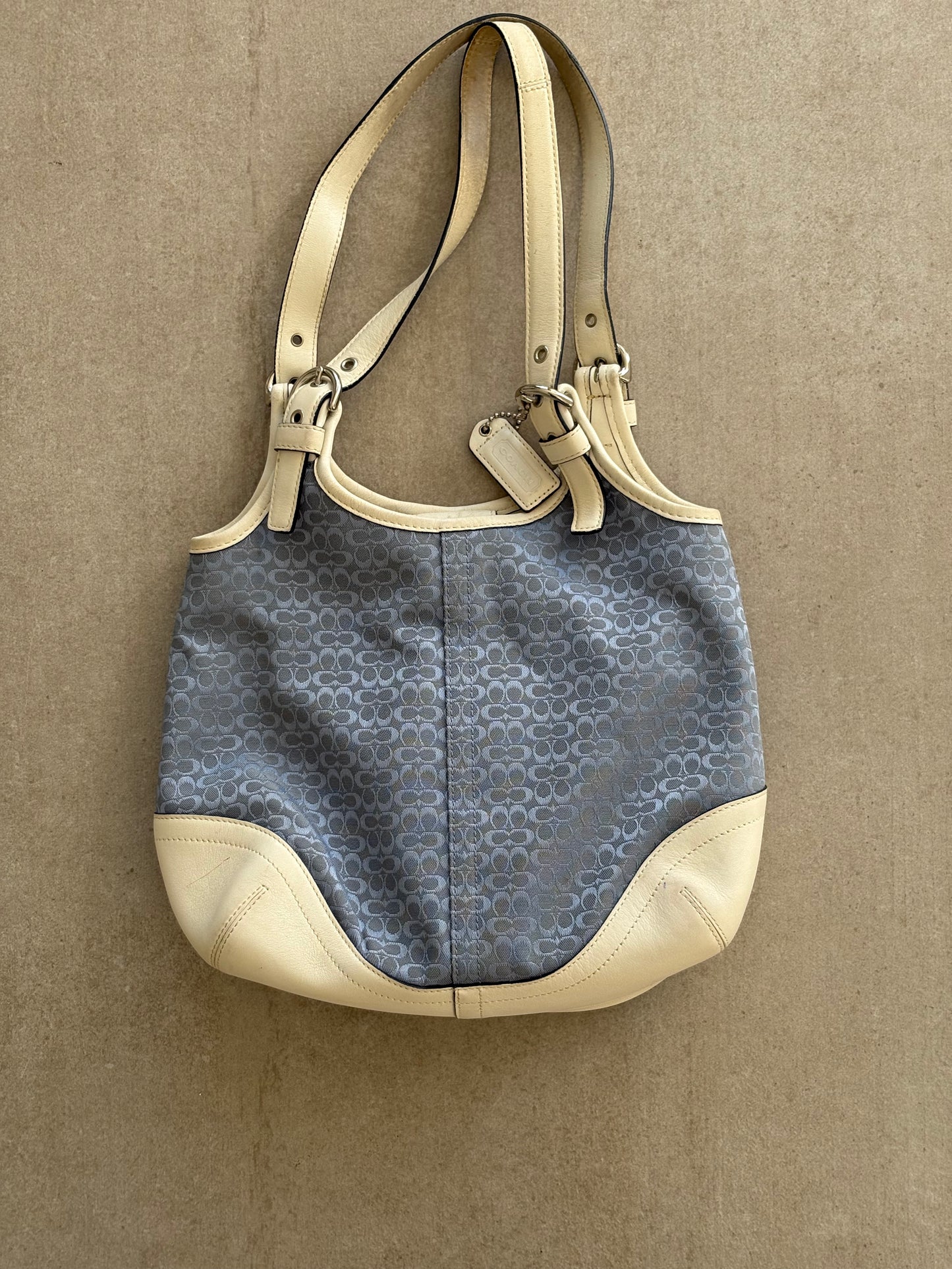 Coach Baby Blue Canvas Shoulder Bag