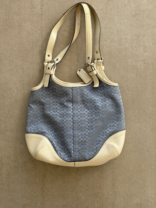 Coach Baby Blue Canvas Shoulder Bag