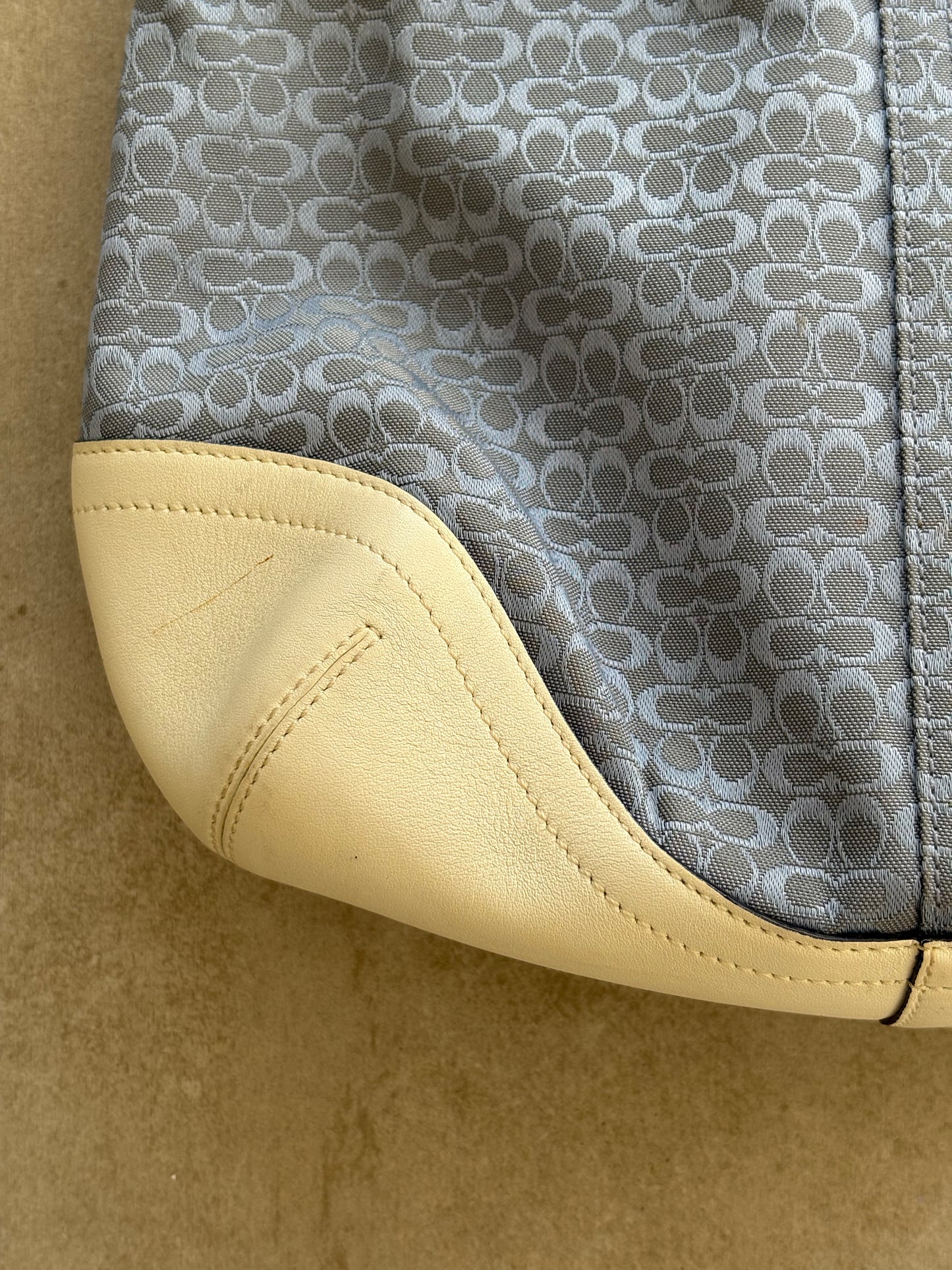 Coach Baby Blue Canvas Shoulder Bag