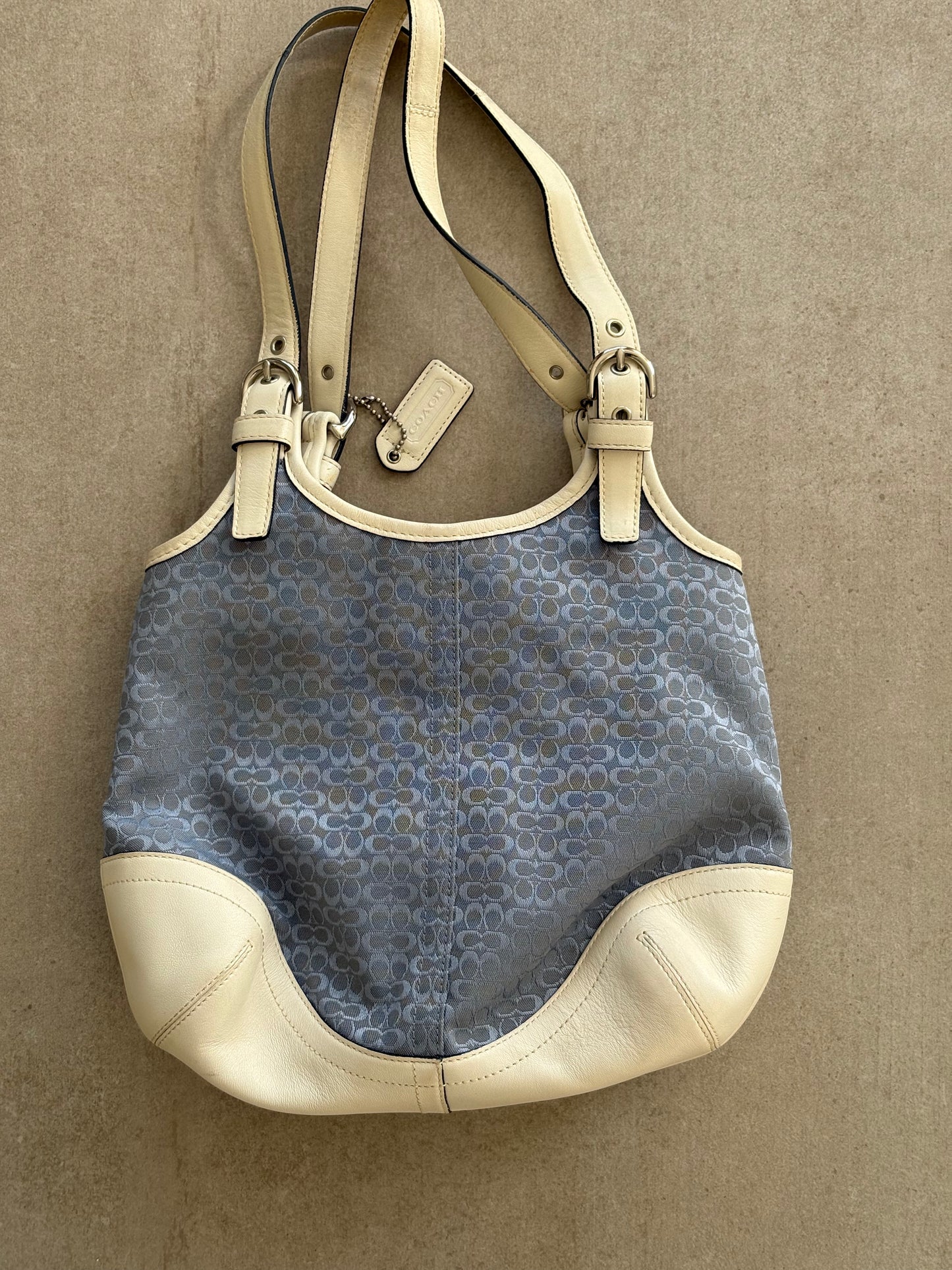Coach Baby Blue Canvas Shoulder Bag